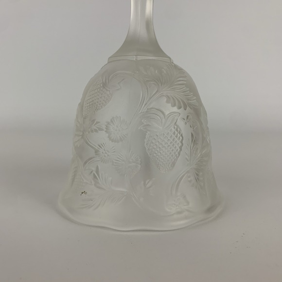 Vintage Fenton Strawberry Pressed Pattern Satin Glass Bell 6" - Picture 3 of 12